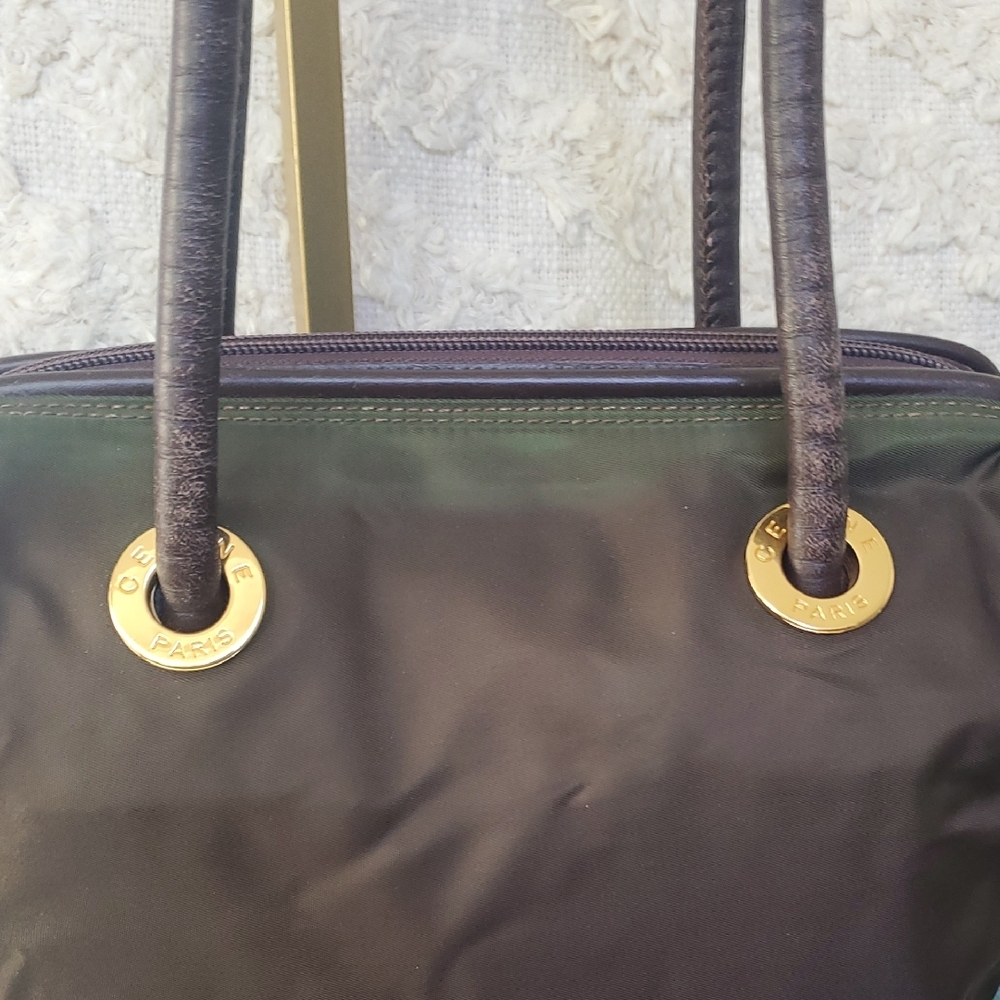 CELINE Two Tone Brown and Green Bag - Picture 9 of 17